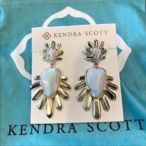 Kendra Scott White Iridescent Stone earrings